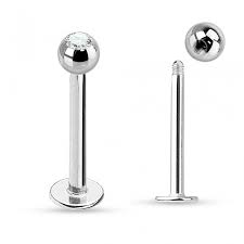Labret  in Titanio Sterile 1.2 X 8 X 3 con Zircone conf. 1 pz